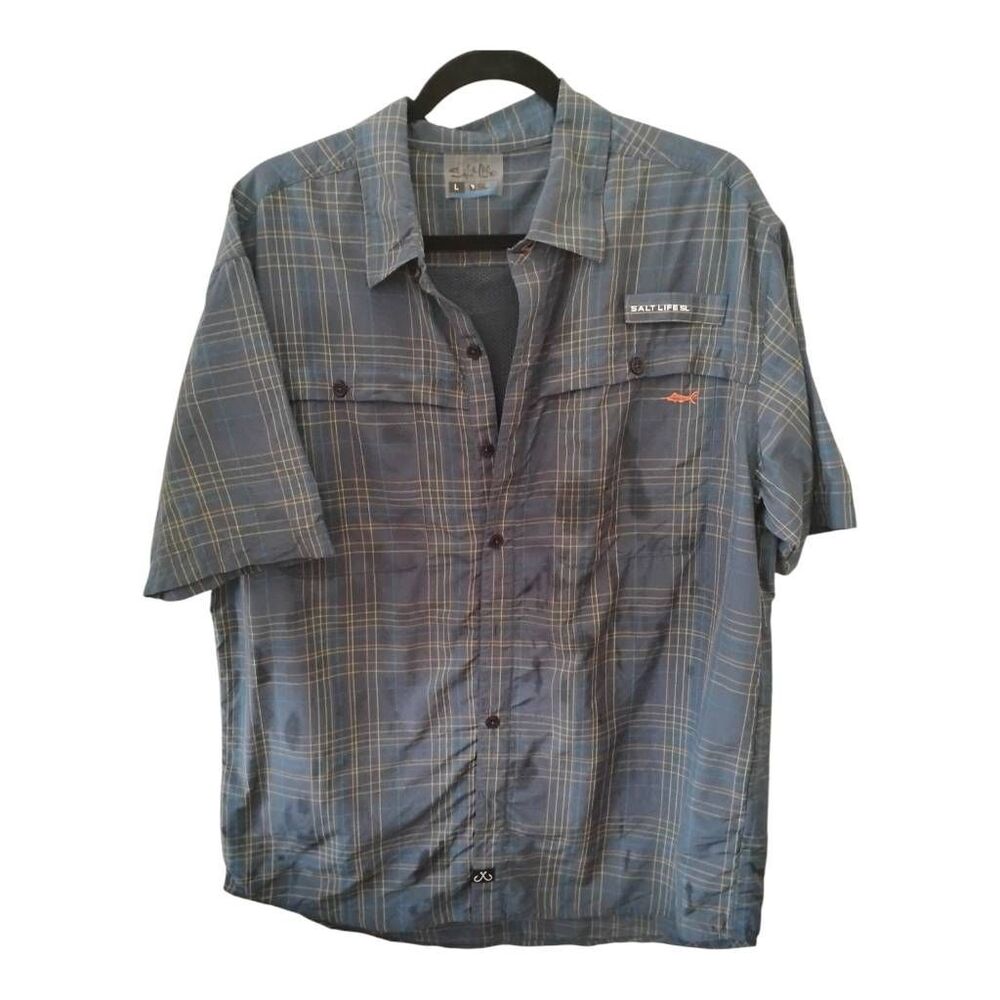 Men's The Salt Life UV Button Front Shirt Size Large